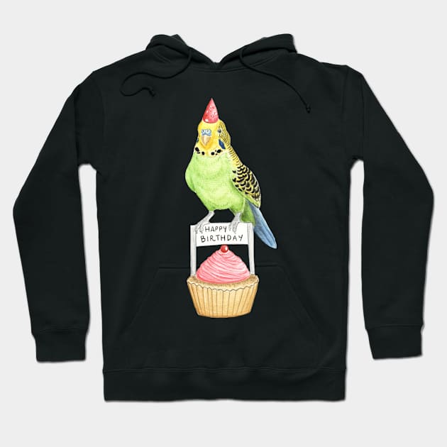 Birthday Budgie Hoodie by WolfySilver